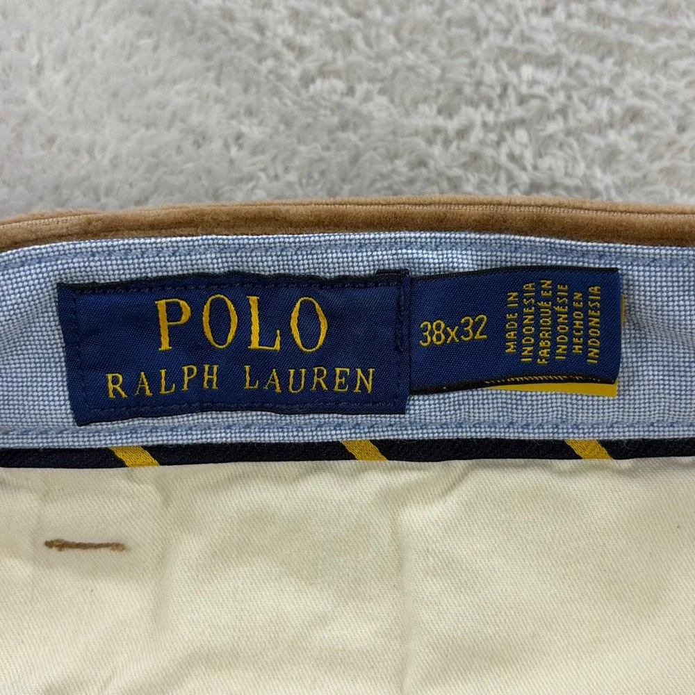 Polo Ralph Lauren Corduroy Pants Men 38x31 Tan Bedford Straight Fit Chino Preppy